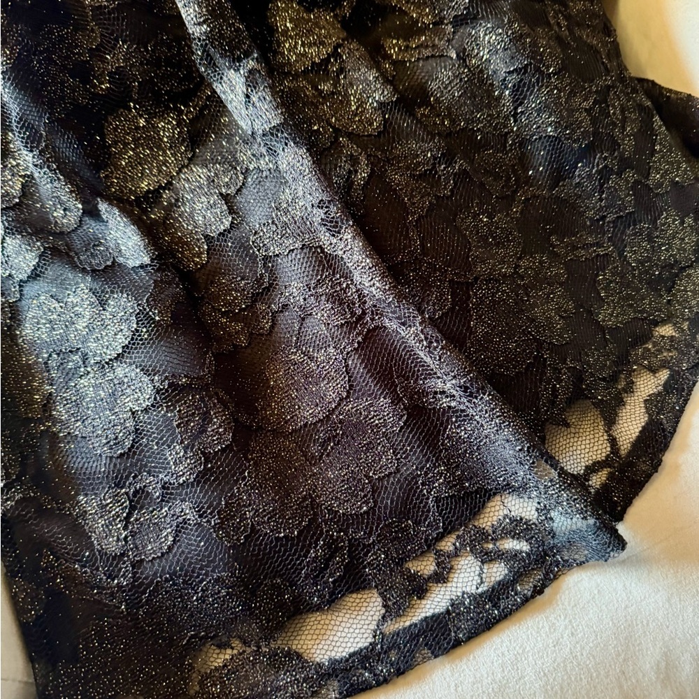 B. Darlin Black Lace Shimmer Fit & Flare Party Dress | Size 5/6 - Picture 7 of 11